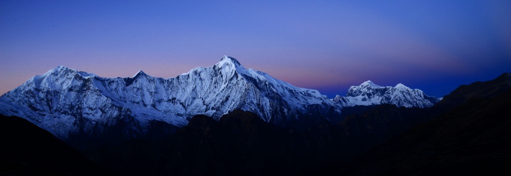 Annapurna II range at dawn