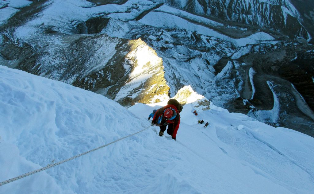 Approaching the summit of Amadablam