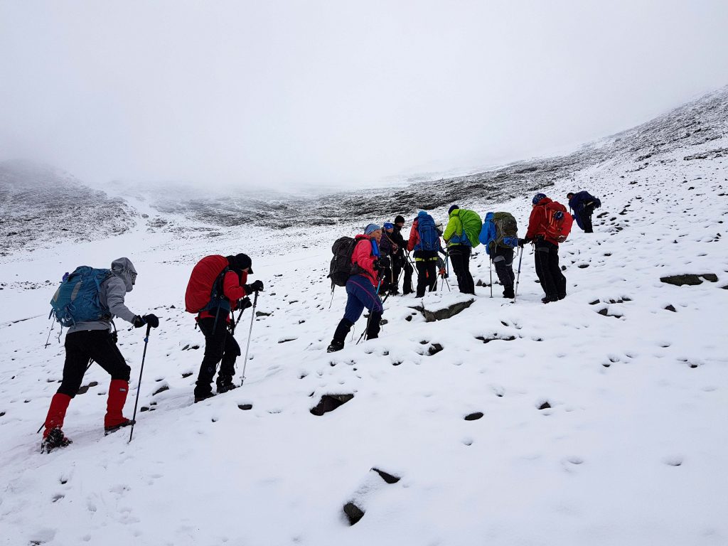 Approaching the summit ridge