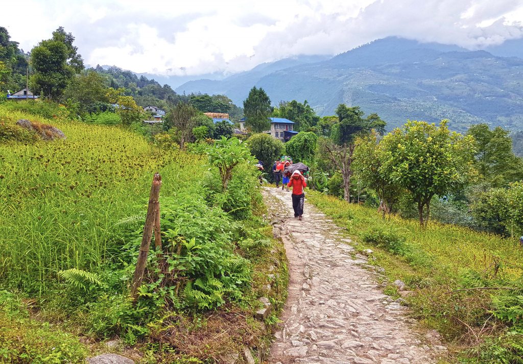 Passing through Juving village, a beautiful farming village.