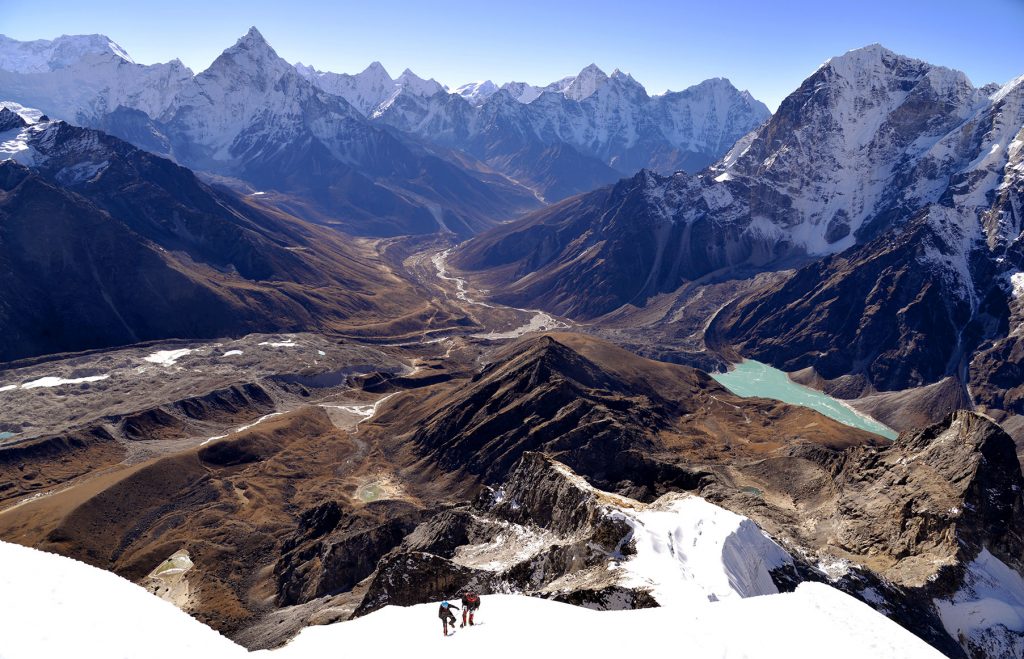 The summit approach Lobuche Peak